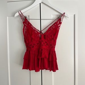 COPY - Free people red tank top, size XS/ S